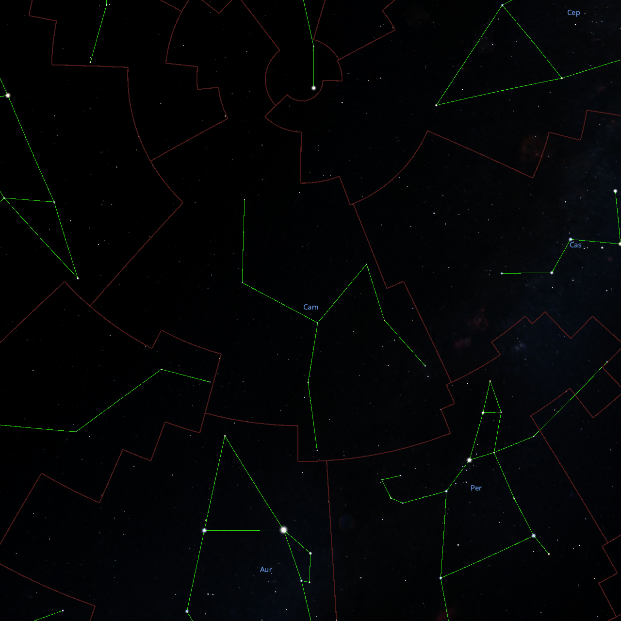 Stellarium Images of Camelopardalis