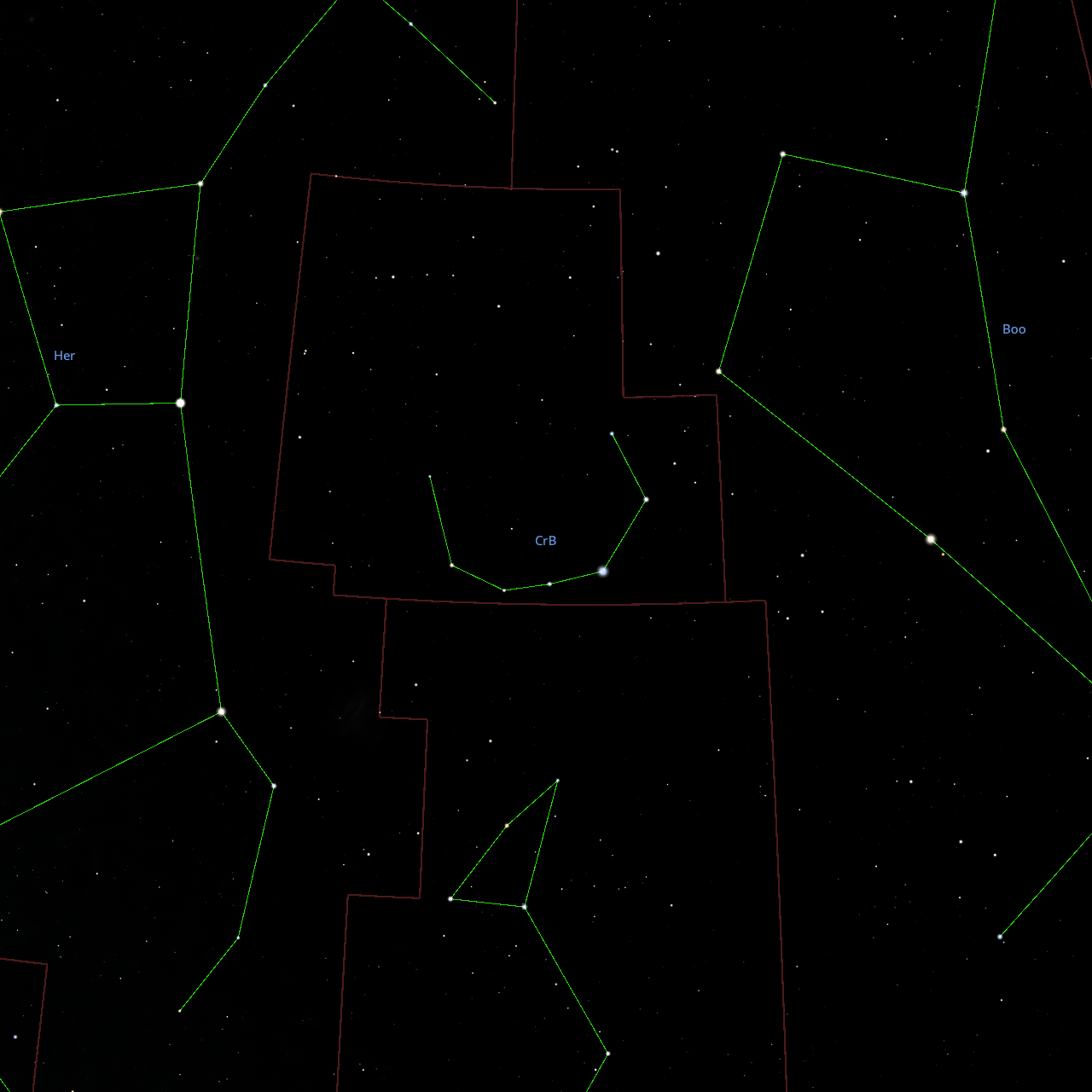 Stellarium Images of Corona Borealis