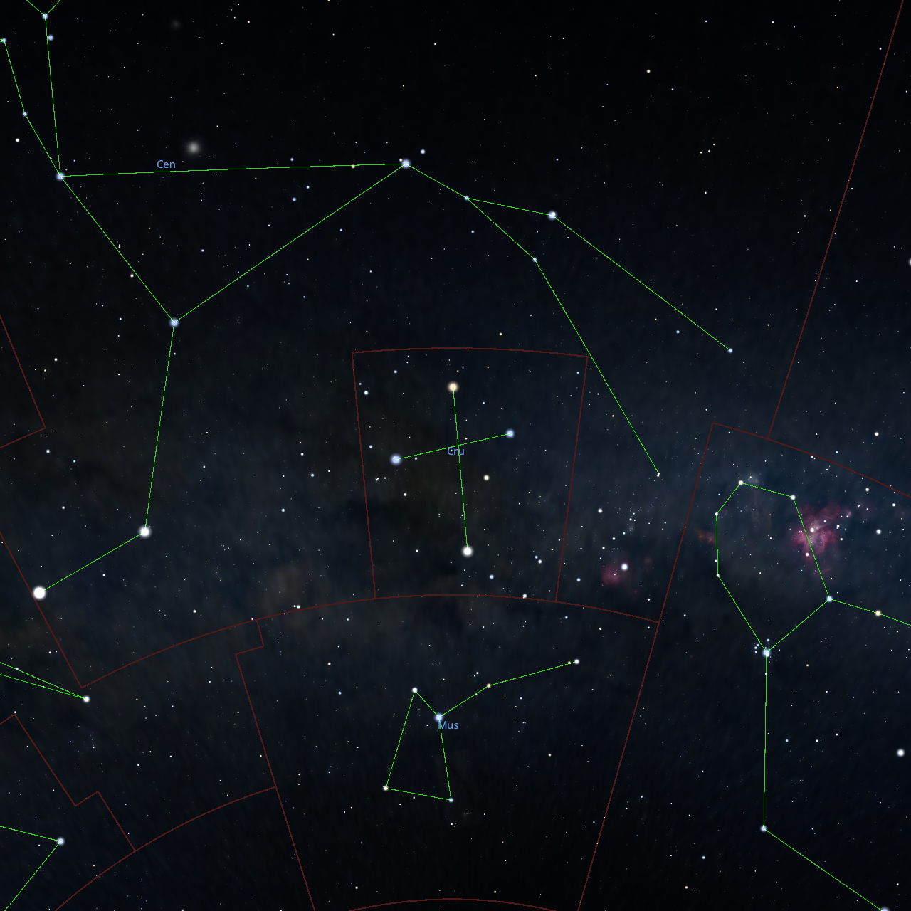 Stellarium Images of Crux