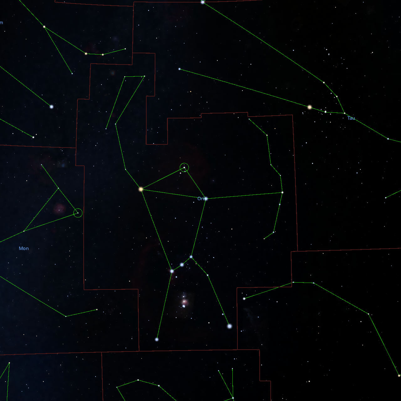 Stellarium Images of Orion