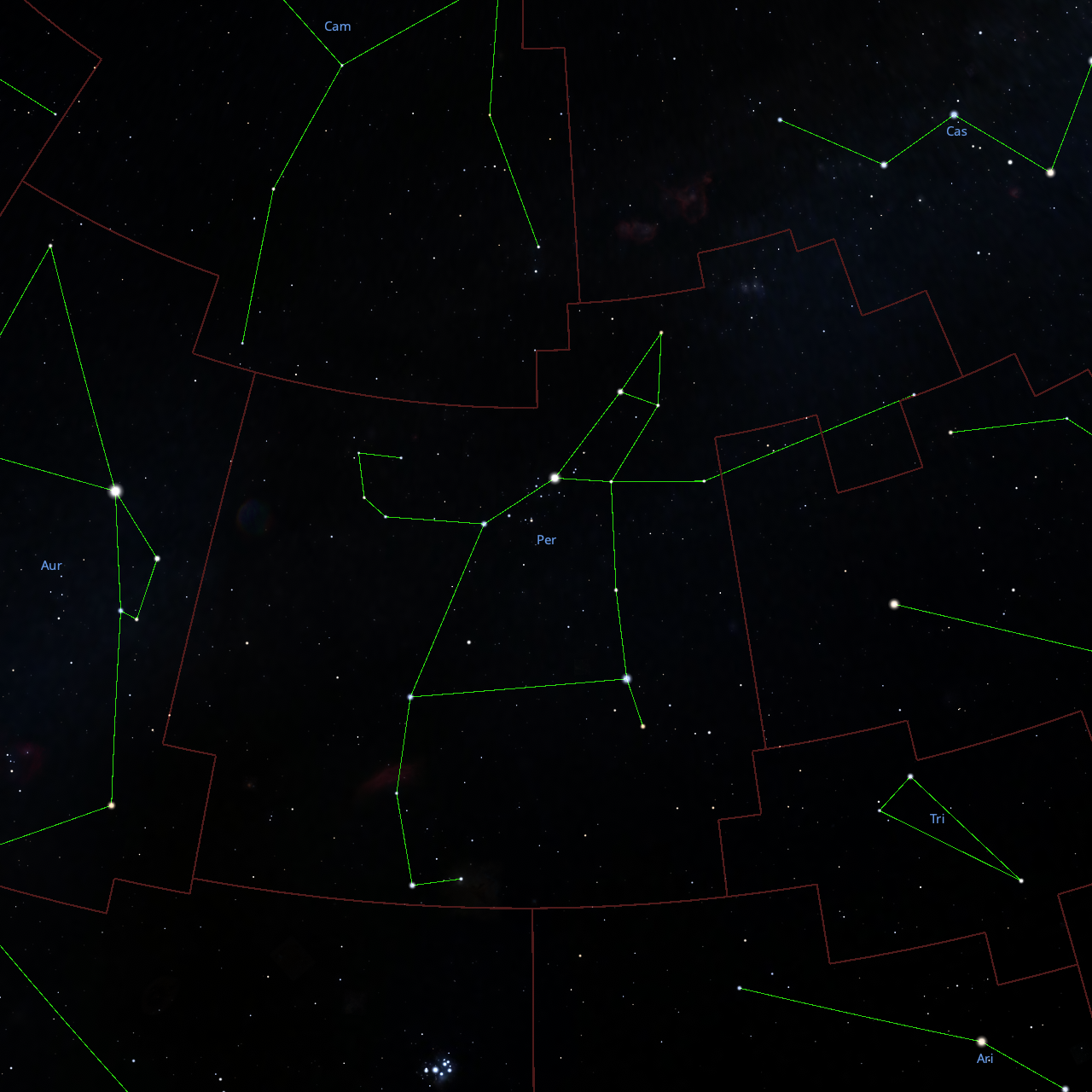 Stellarium Images of Perseus