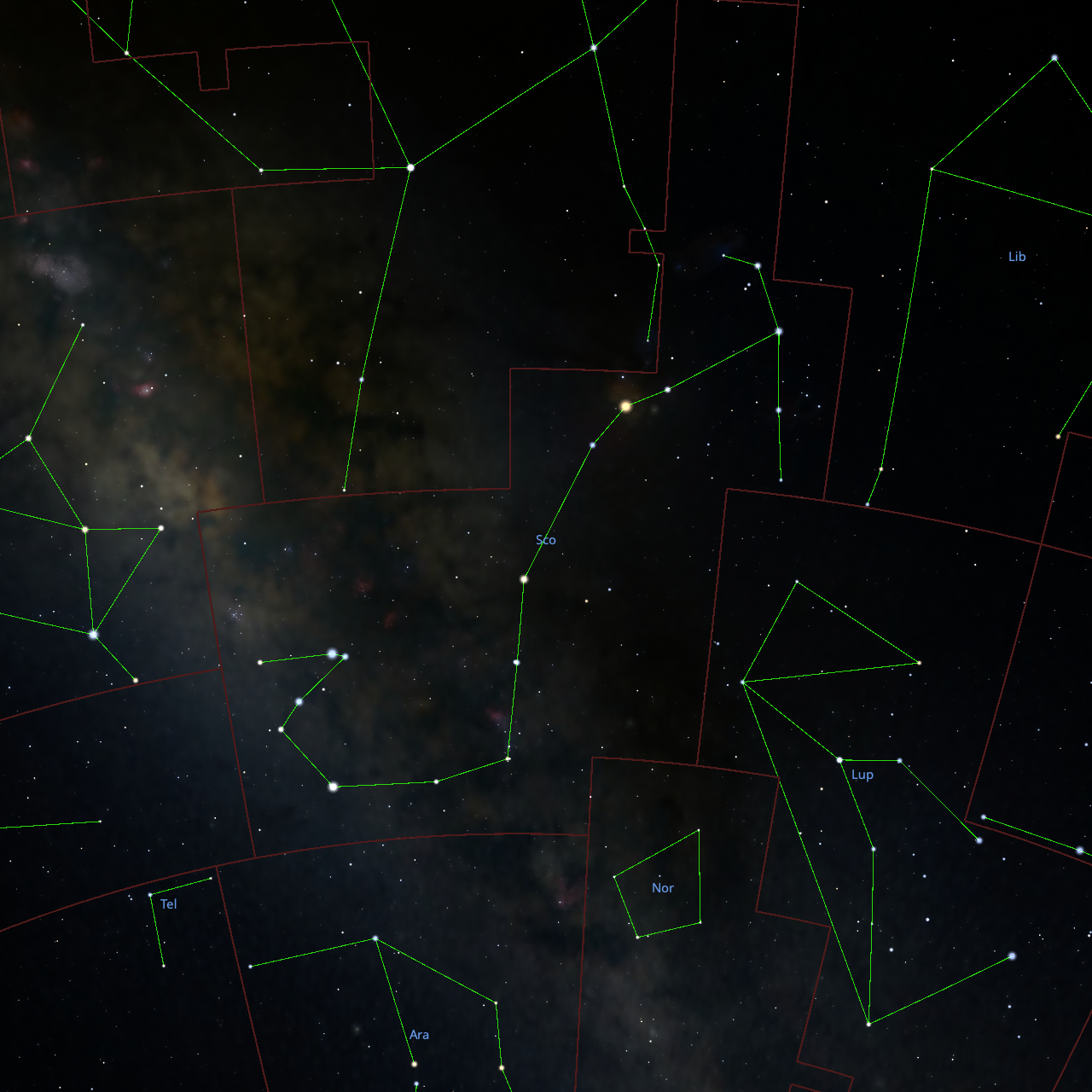 Stellarium Images of Scorpius