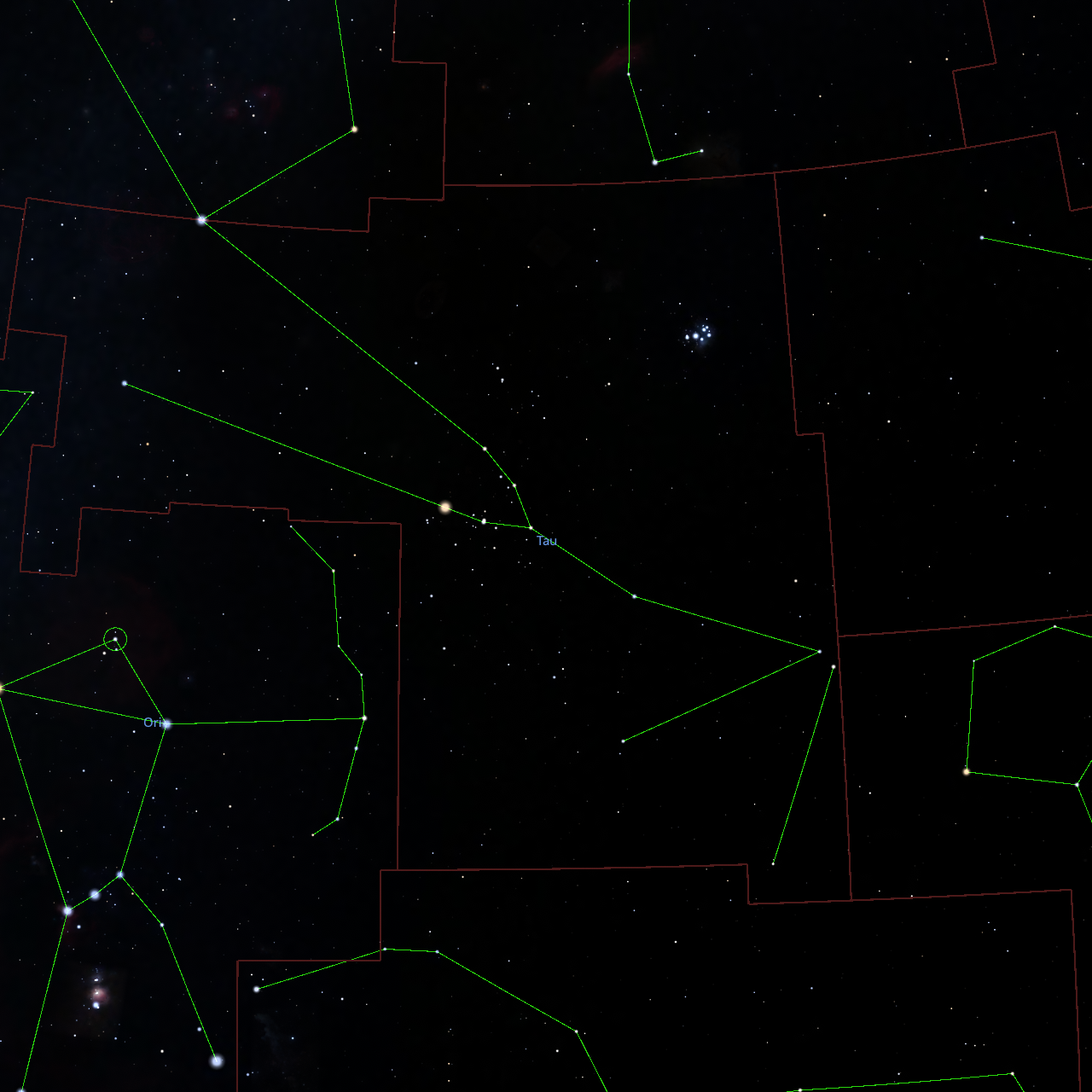 Stellarium Images of Taurus