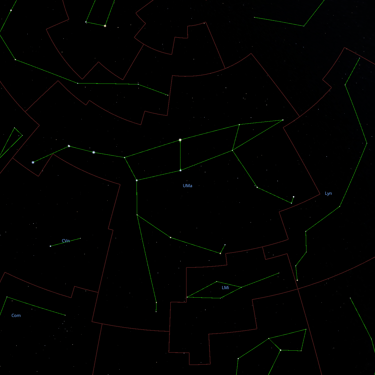 Stellarium Images of Ursa Major