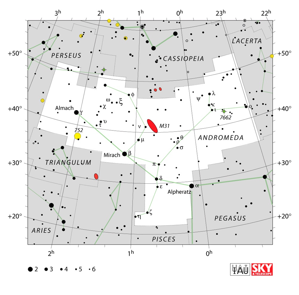IAU Chart of Andromeda