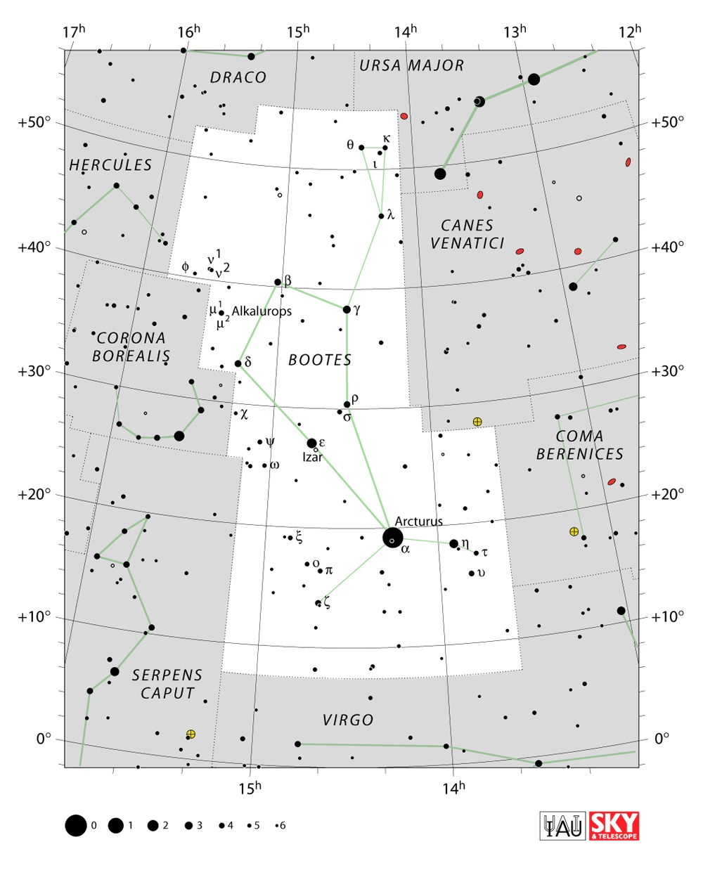 IAU Chart of Bootes