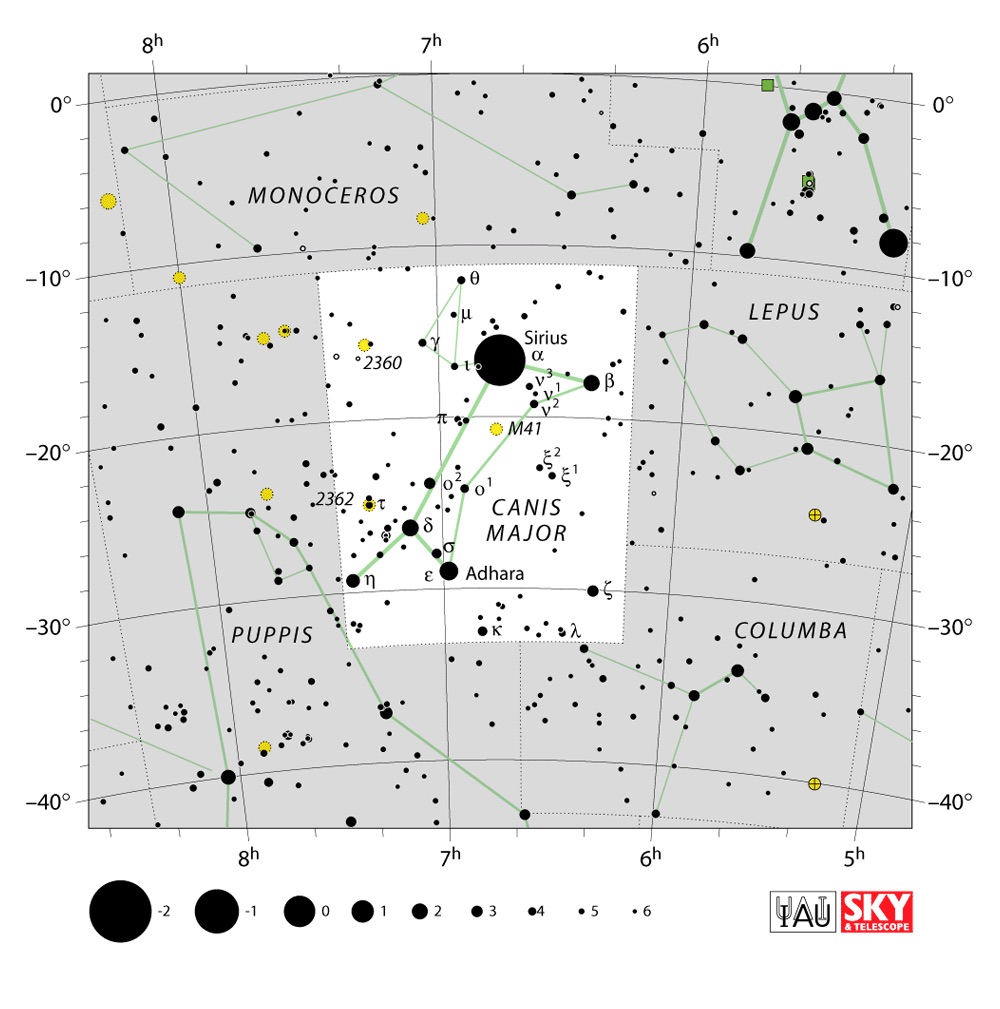 IAU Chart of Canis Major