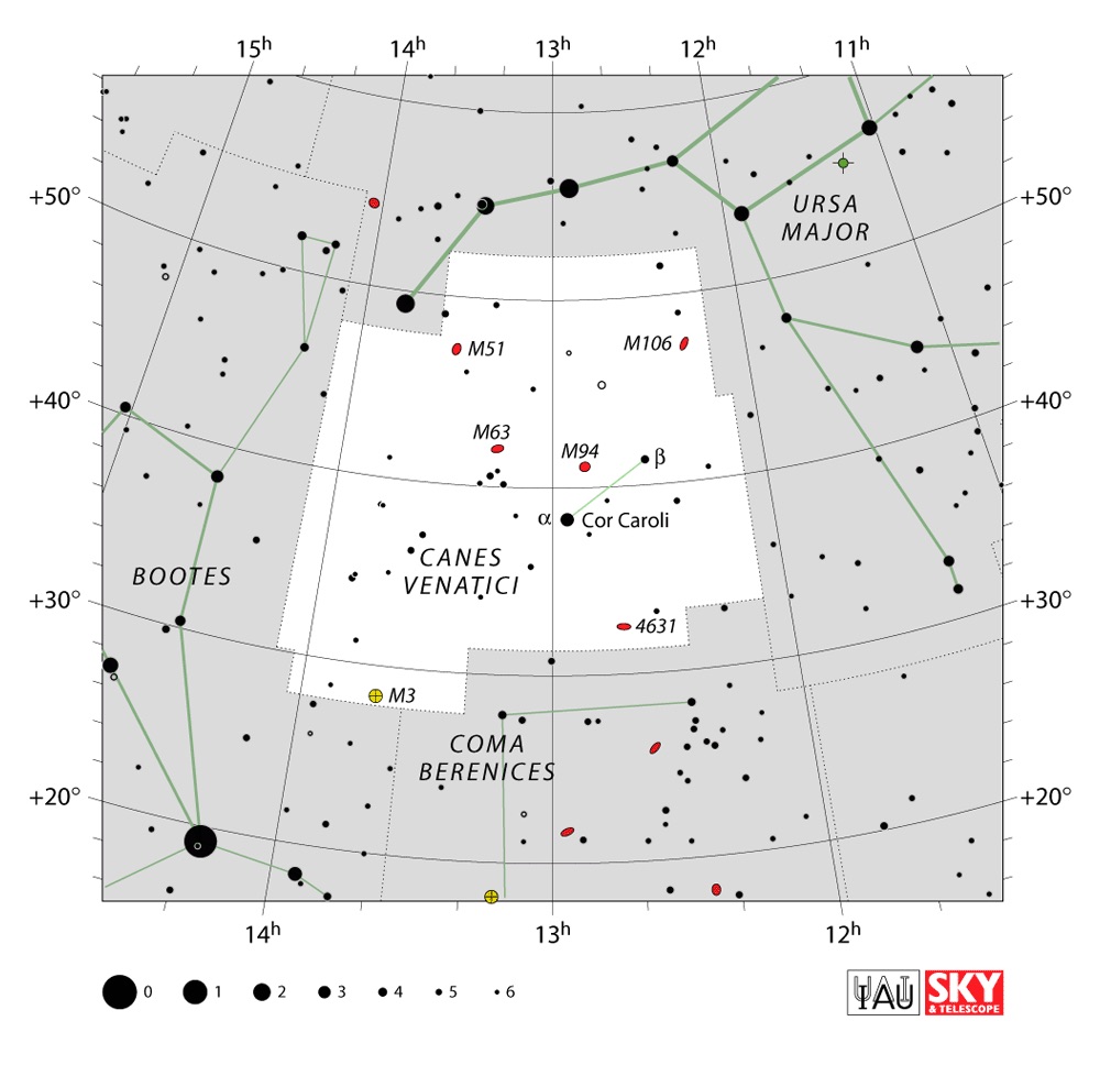 IAU Chart of Canes Venatici
