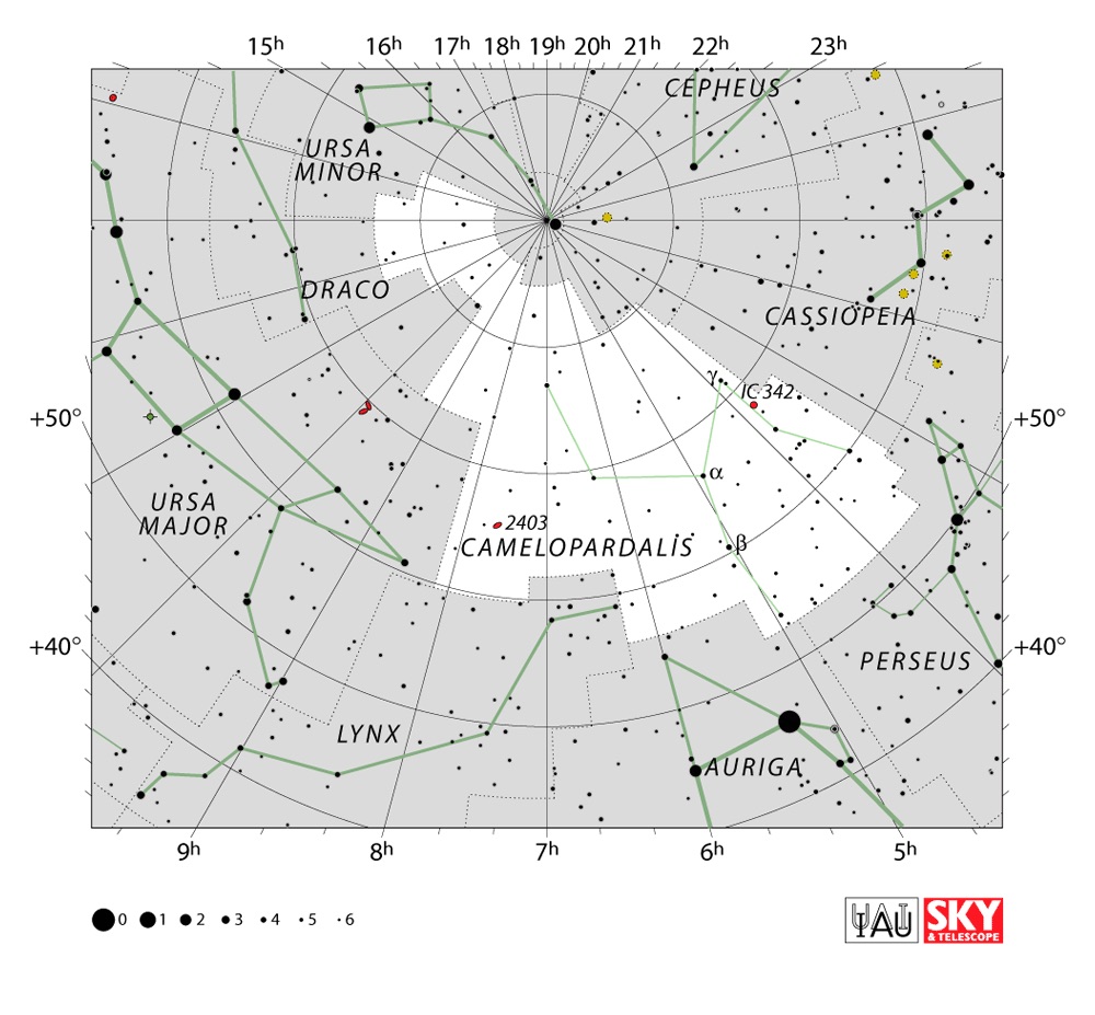 IAU Chart of Camelopardalis
