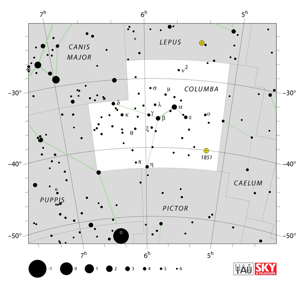 IAU Chart of Columba