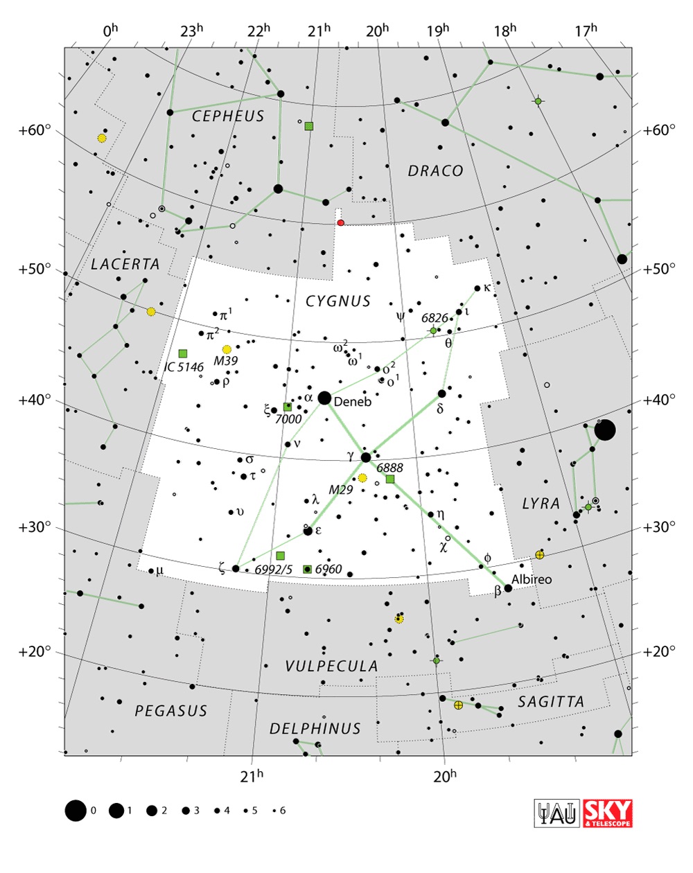 IAU Chart of Cygnus