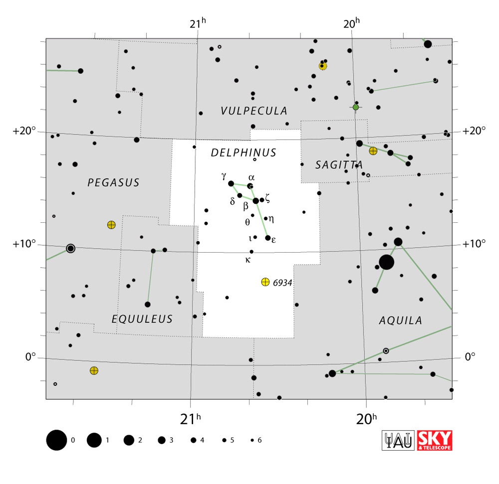 IAU Chart of Delphinus