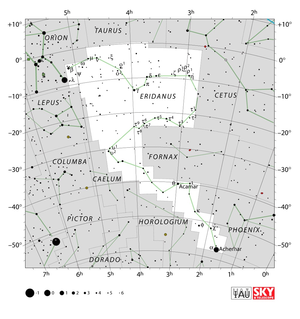 IAU Chart of Eridanus