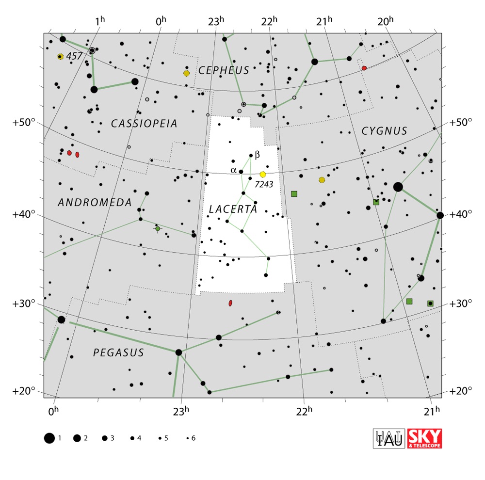 IAU Chart of Lacerta