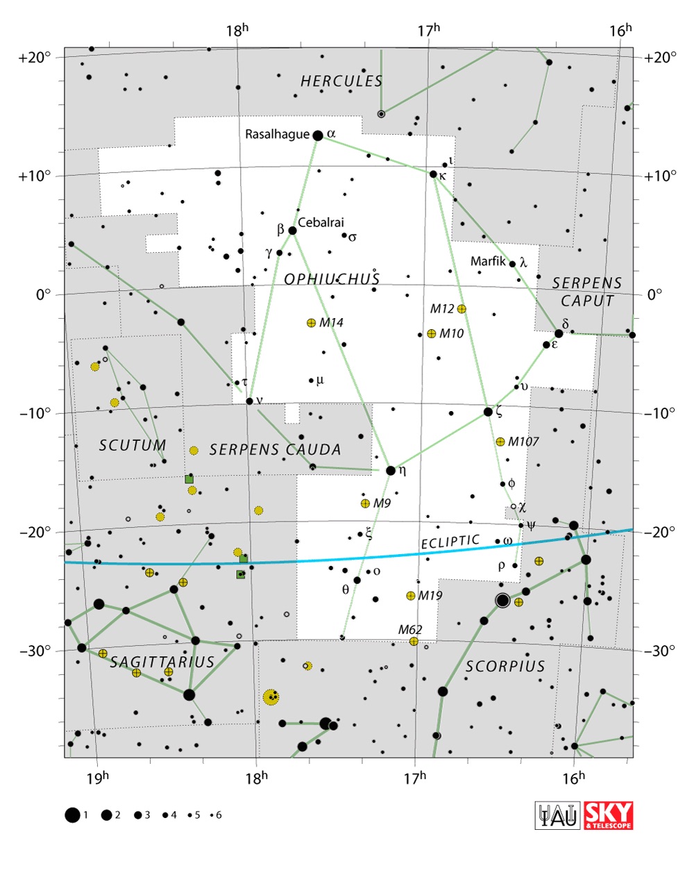 IAU Chart of Ophiuchus