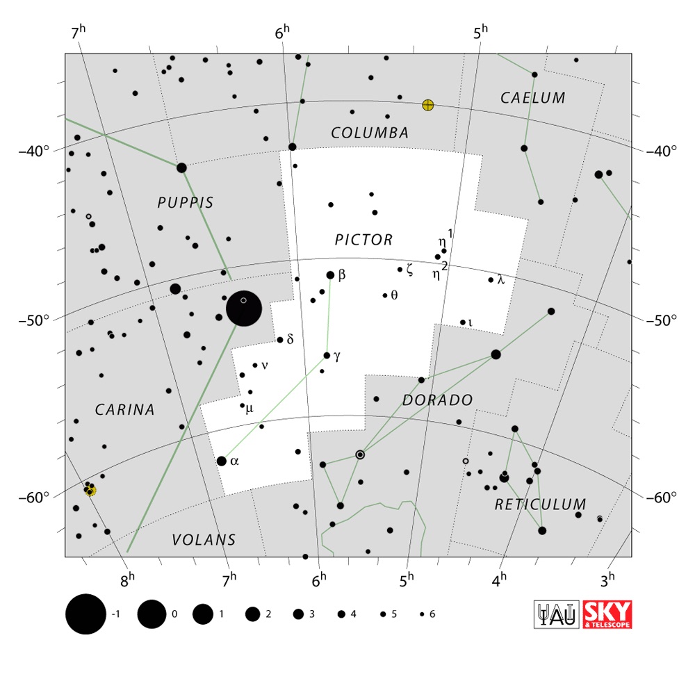 IAU Chart of Pictor
