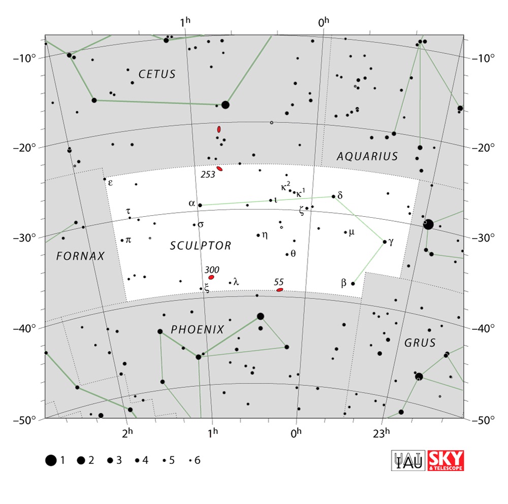 IAU Chart of Sculptor