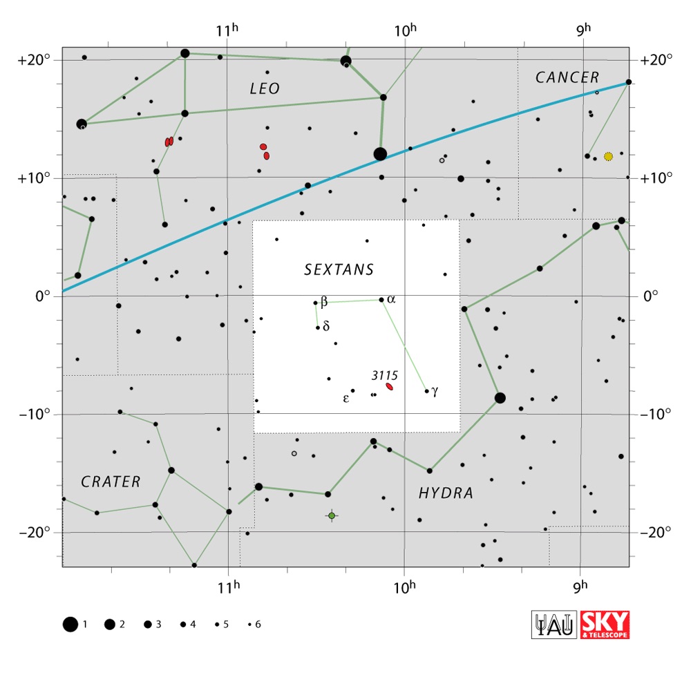 IAU Chart of Sextans