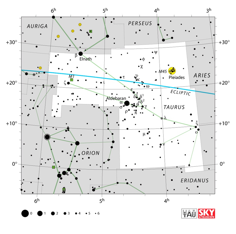 IAU Chart of Taurus