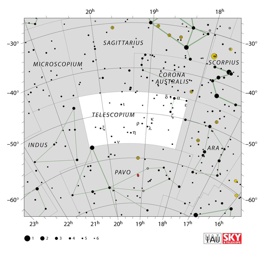 IAU Chart of Telescopium