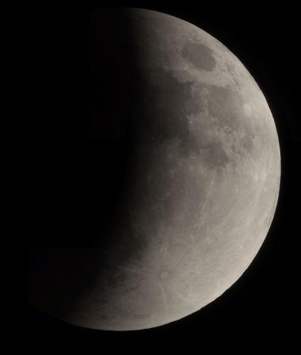 Earth shadow across the Moon