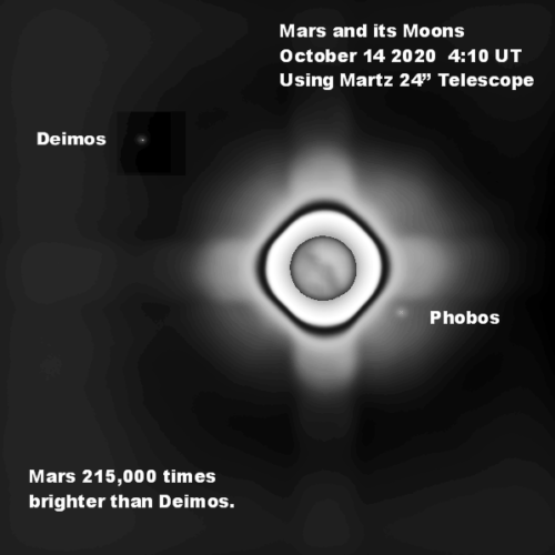 Mars- and moons: Deimos and Phobos - 10-13-2020 by Tom Traub